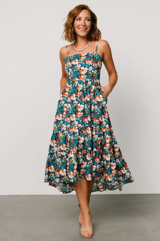 Shari Tank Maxi Dress | Deep Blue Floral